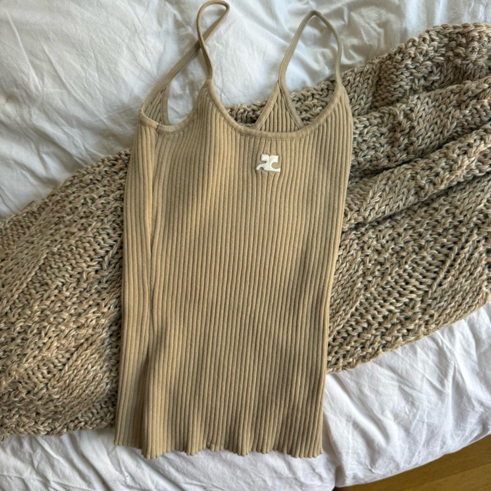 Courregès reedition rib knit tank top size small never worn